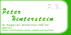 peter winterstein business card